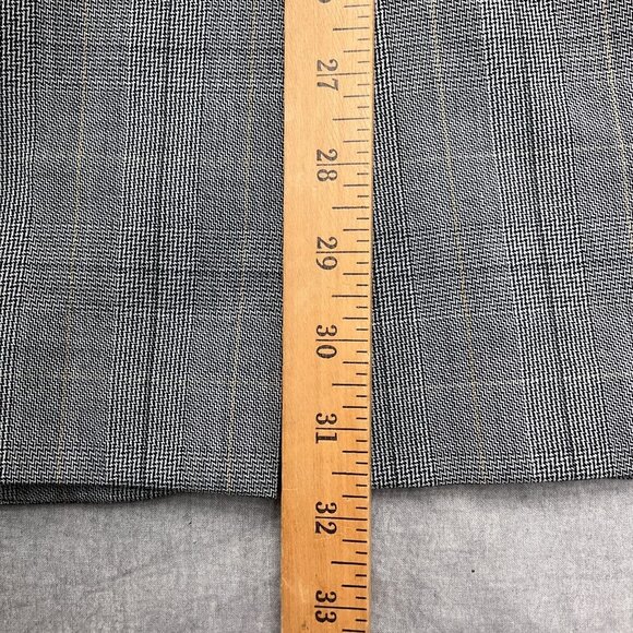Stafford Executive Blazer Men 40 Black White Windowpane Plaid Hartmarx‎ Wool VTG - Picture 8 of 13